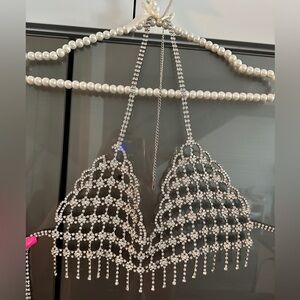 CRYSTAL BRALETTE / BATHING SUIT COVER UP